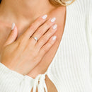 Silver 925 Rhodium Plated Round Band with CZ Heart Ring - GMR00074