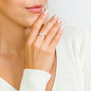 Silver 925 Rhodium Plated Round Band with CZ Heart Ring - GMR00074