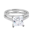 Silver 925 Rhodium Plated CZ Bridal Ring - GMR00077 | Silver Palace Inc.