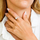 Anillo nupcial apilable con circonita cúbica chapado en rodio de plata 925 - GMR00080