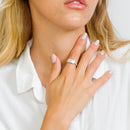 Silver 925 Rhodium Plated 3 Rectangle CZ Center Ring - GMR00083