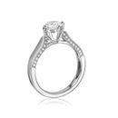 Silver 925 Rhodium Plated CZ Center Stone Ring - GMR00105