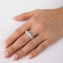 Silver 925 Rhodium Plated Eternity Band with Micro Pave Square and Round CZ - GMR00126