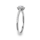 Silver 925 Rhodium Plated Small Size Halo CZ Ring - GMR00127