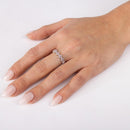 Silver 925 Rhodium Plated Clover Band with Red CZ Stones - GMR00129R