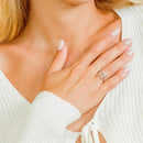 Silver 925 Rhodium Plated Intertwined Star with CZ - GMR00136