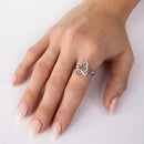 Silver 925 Rhodium Plated Intertwined Star with CZ - GMR00136