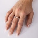 Silver 925 Rhodium Plated Eternity Ring with Marquise CZ - GMR00139