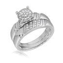Silver 925 Rhodium Plated Sideway Stone Design Custer CZ Center Wedding Ring - GMR00164 | Silver Palace Inc.