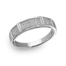 Silver 925 Rhodium Plated Men's CZ Bar Trio Ring - GMR00175 | Silver Palace Inc.