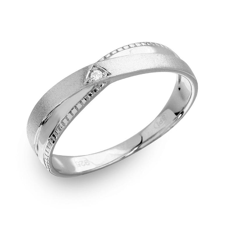 Silver 925 Rhodium Plated with Matte Finish Men's Triangle Trio Ring - GMR00181 | Silver Palace Inc.