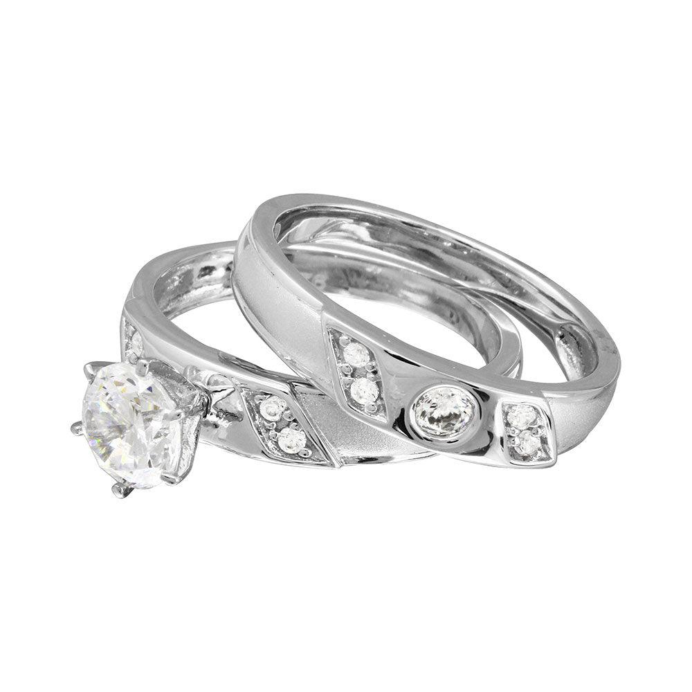 thumbnail interactive-video image 1 of TTstyle Rhodium Plated 925 Sterling Silver Solitaire Engagement Ring – Cubic Zirconia (Sizes 5-10, New With Tags) 1 of 3