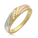 Men's Sterling Silver 925 3 Toned Overlap CZ Wedding Ring - GMR00201TRI | Silver Palace Inc.