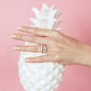 Rhodium Plated 925 Sterling Silver CZ Bridal Ring - GMR00203