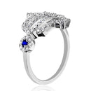 Rhodium Plated 925 Sterling Silver Heart Hamsa and Evil Eye with CZ - GMR00211