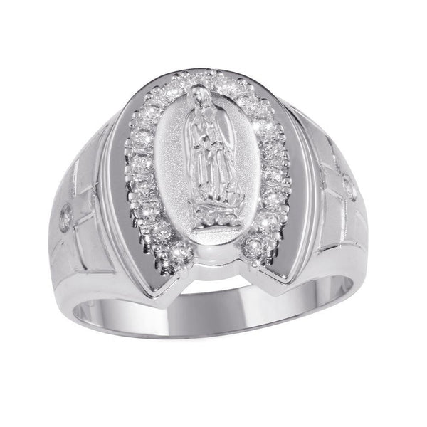 Silver 925 Rhodium Lady of Guadalupe Ring - GMR00231RH | Silver Palace Inc.