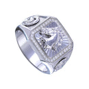 Anillo de plata de ley 925 rodiada con circonita cúbica y semental para hombre - GMR00239RH