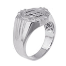 Rhodium Plated 925 Sterling Silver Dollar Sign Ring with CZ - GMR00246RH