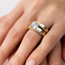 Anillo bicolor para él y para ella en plata de ley 925 con circonita - GMR00257RG