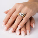 Anillo bicolor para él y para ella en plata de ley 925 con circonita - GMR00257RG