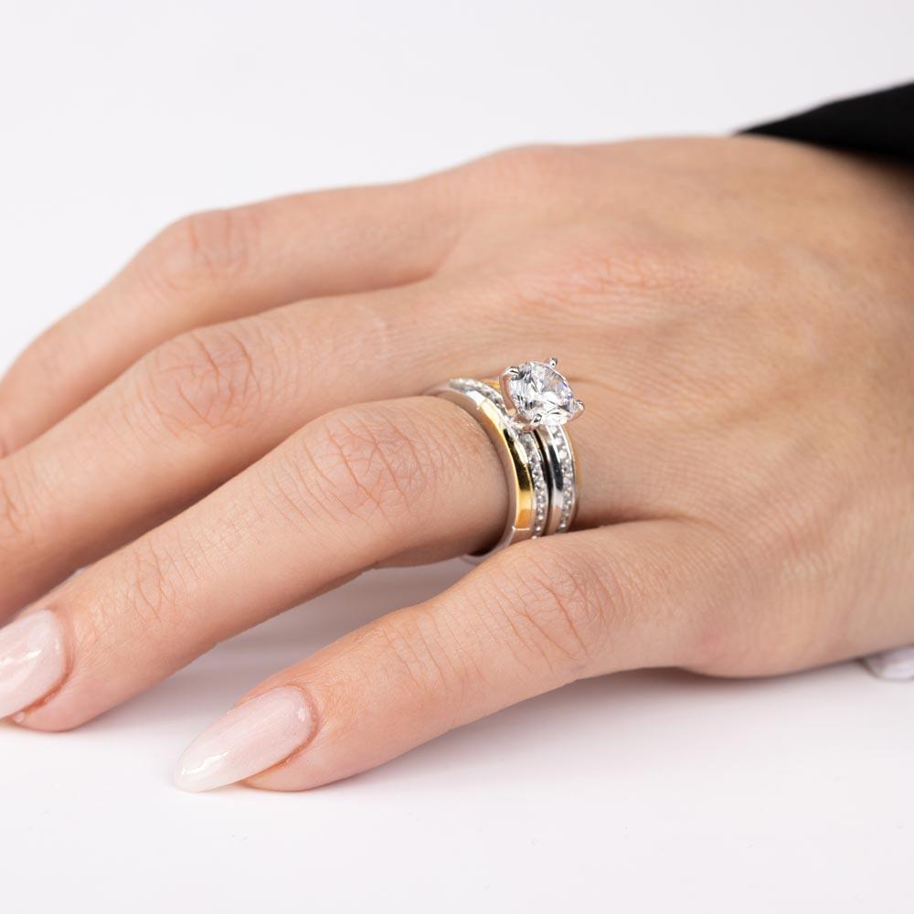 ドゥーズィエム購入　LAVER DOUBLE RING GOLD シルバー925 Silver 925 Two-Toned Gold and Rhodium Plated Stackable Double