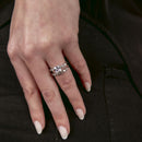 Rhodium Plated 925 Sterling Silver Princess Cut Engagement Ring - GMR00265