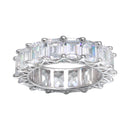 Silver Emerald Cut CZ Eternity Band Ring - GMR00289 | Silver Palace Inc.