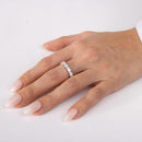 925 Sterling Silver Emerald Cut CZ Baguette Eternity Band Ring - GMR00291