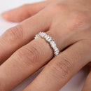 925 Sterling Silver Emerald Cut CZ Baguette Eternity Band Ring - GMR00291