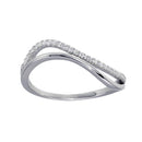 Silver 925 Rhodium Plated Double Wave CZ Ring - GMR00294 | Silver Palace Inc.
