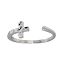 Silver CZ Diamond Cut Open Cross Ring - GMR00297 | Silver Palace Inc.