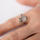 Anillo de plata con forma de búho y corte de diamante en dos tonos - GMR00298RHR