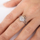 Anillo de búho de circonitas cúbicas en plata de ley 925 bicolor - GMR00299RHR