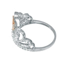 Tiara de quinceañera de plata de ley 925 en dos tonos con circonitas - GMR00306RHR