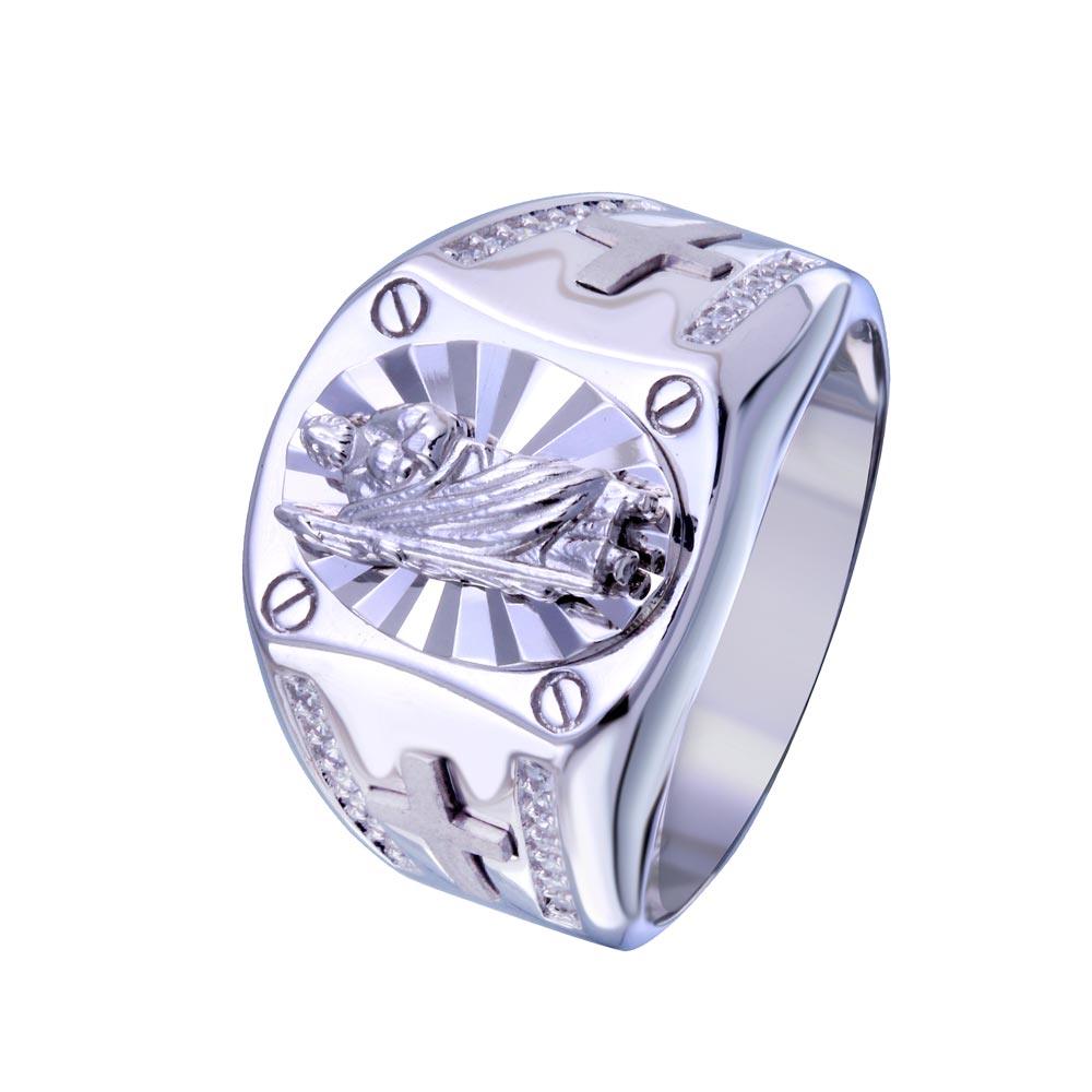 Sterling Silver store 925 Rhodium Plated Saint Jude CZ Ring