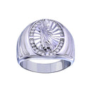 Rhodium Plated 925 Sterling Silver Saint Jude CZ Ring - GMR00329 | Silver Palace Inc.