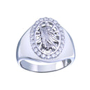 Rhodium Plated 925 Sterling Silver Saint Jude CZ Ring - GMR00340 | Silver Palace Inc.