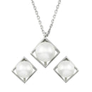 Silver 925 Boxed Synthetic Pearl with CZ Set - GMS00029 | Silver Palace Inc.