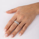 Banda de plata 925 chapada en rodio con incrustaciones de piedras CZ - GMR00133W