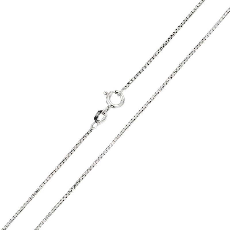 Silver Rhodium Shiny Greek Link Box 022 Chains 1mm (Pk of 6) - CH207 RH