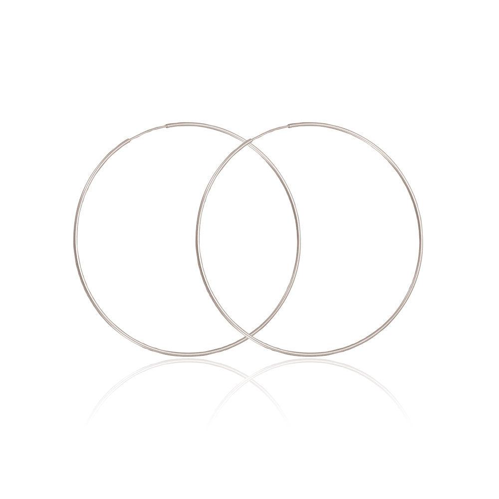 Silver 925 High Polished Endless Hoop Earrings 1.5mm - HP06-1.5 | Silver Palace Inc.