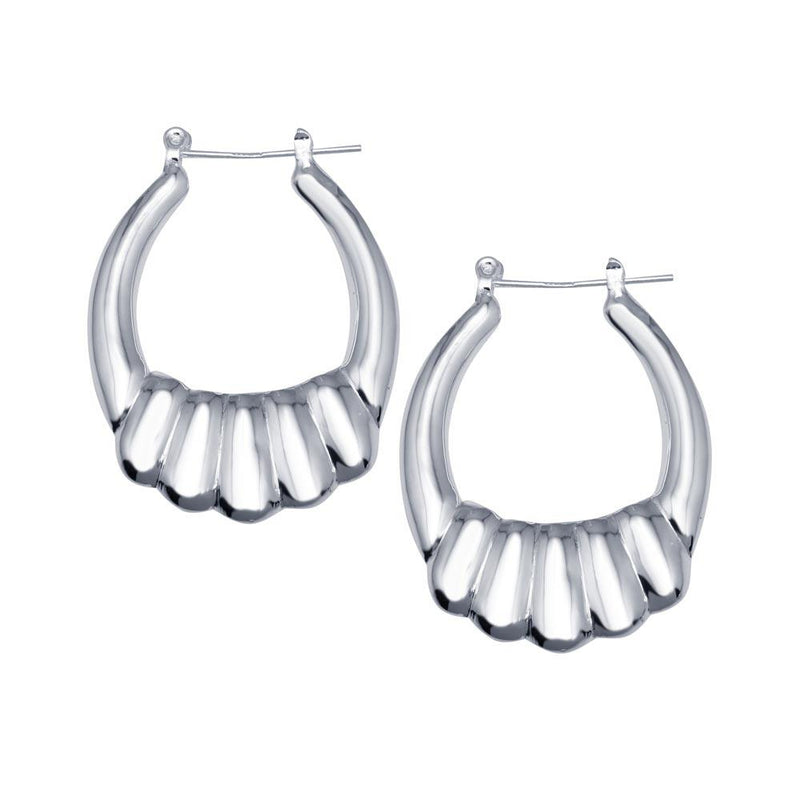 Silver 925 Hollow Shrimp Hoop Earrings - HP09 | Silver Palace Inc.