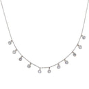Silver 925 Rhodium Plated Dangling CZ Charm Necklace - STP01671 | Silver Palace Inc.