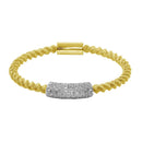 Closeout-Silver 925 Gold Plated Italian Bracelet with CZ - ITB00095GP | Silver Palace Inc.