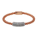 Closeout-Silver 925 Rose Gold Plated Italian Bracelet with CZ - ITB00095RGP | Silver Palace Inc.