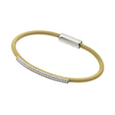 Closeout-Silver 925 Rhodium and Gold Plated Clear CZ Italian Bracelet - ITB00166GP | Silver Palace Inc.