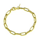 Silver 925 Gold Plated Paperclip Chain Bracelet - ITB00322-GP | Silver Palace Inc.