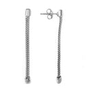 Silver 925 Rhodium Plated Single Strand Dangling Earrings - ITE00068RH | Silver Palace Inc.