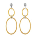 Silver 925 Gold Plated Double Open Oval Earrings - ITE00070GP | Silver Palace Inc.