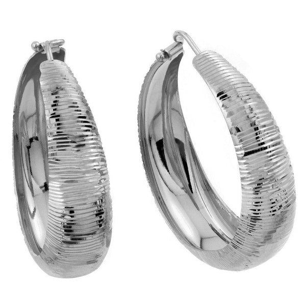 Silver 925 Gold Plated Hoop Earrings - ITE00080RHD | Silver Palace Inc.